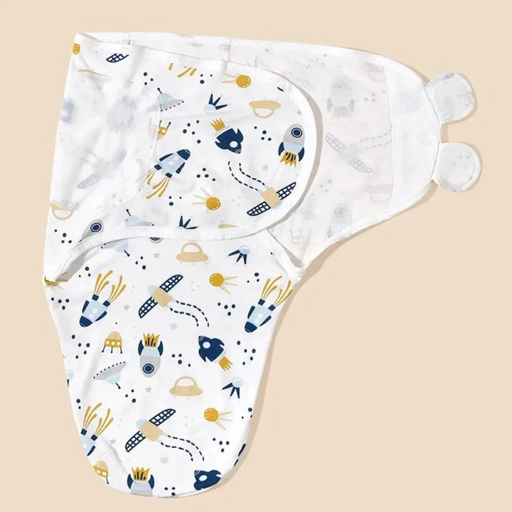 Newborn Sleeping Bag Cotton Baby Swaddle Wrap Adjustable Newborn Sleepsack Hat Set Anti-kick Swaddle Warm Soft Blanket