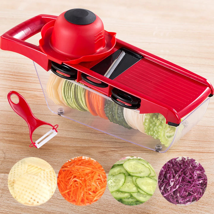 6 Modes Adjustable Mandoline Potato Vegetable Slicer French Fry Cutter Stainless Steel Vegetable Chopper Slicer Kitchen Tools