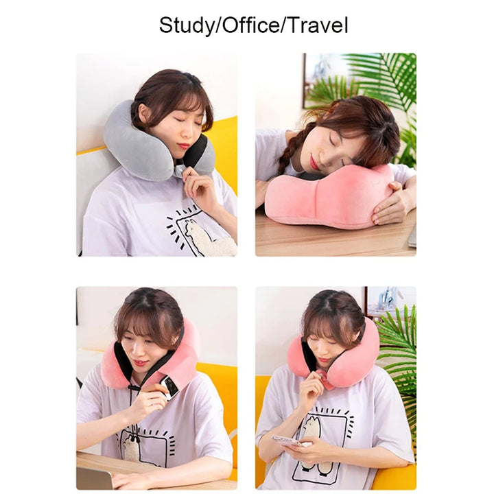 U Shaped Memory Foam Neck Pillows Soft Travel Pillow Massage Neck Pillow Sleeping Airplane Pillow Cervical Healthcare Bedding