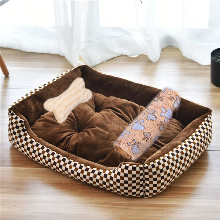 Pet Large Dog Bed Warm House Candy-colored Square Nest Pet Kennel For Small Medium Large Dogs Cat Puppy Plus Size Dog Baskets