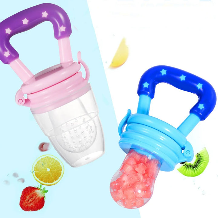 4Pc/Set Silicone Squeezing Baby Pacifiers Kids Food Fruit Milk Training Feeder Nipples Feeding Supplies Drinking Water Bottle