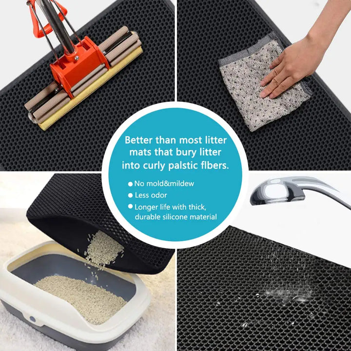 Ultimate Cat Litter Mat: Waterproof, Non-Slip, and Washable - Plus Bonus Gift!