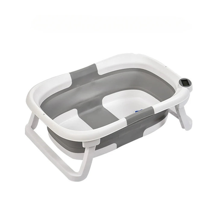 Real-time Temperature Silicone Baby Take A Bath Bathtub Non-Slip Foot Bath Bucket Folding Bathroom With Temperature Sensing