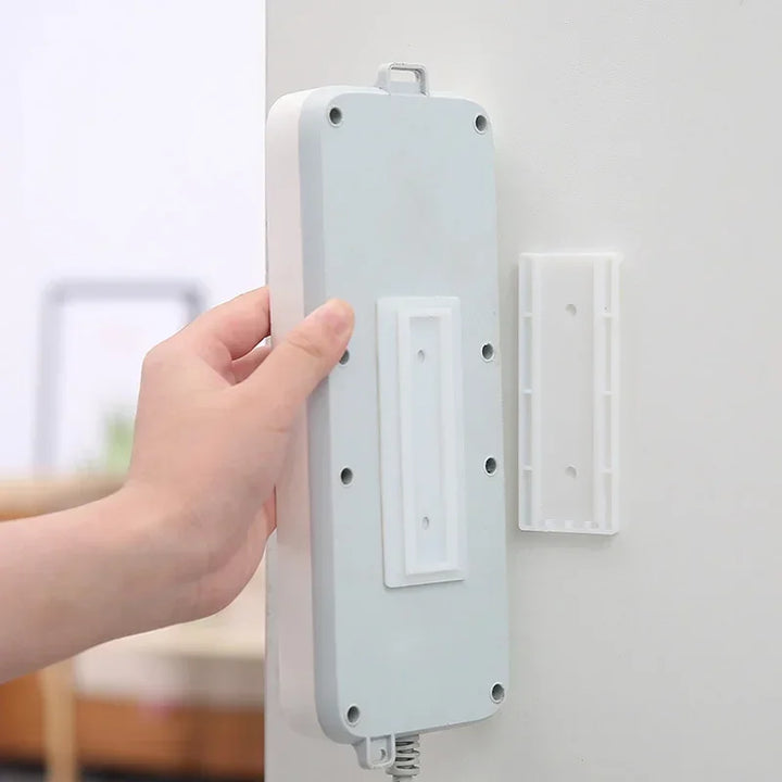 Self-Adhesive Desktop Socket Fixer Hanging Power Strip Cable Organizer Wall Holder Fixator Plug-in Removable Wall-Mounted Fixer