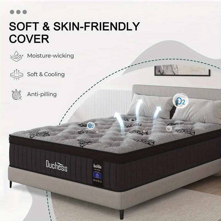 Duchess Pocket Spring Mattress Cool Gel Memory Foam Bed Queen Double King Single Medium Firmness 27/37CM Thick