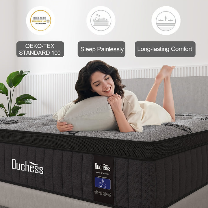 Duchess Pocket Spring Mattress Cool Gel Memory Foam Bed Queen Double King Single Medium Firmness 27/37CM Thick