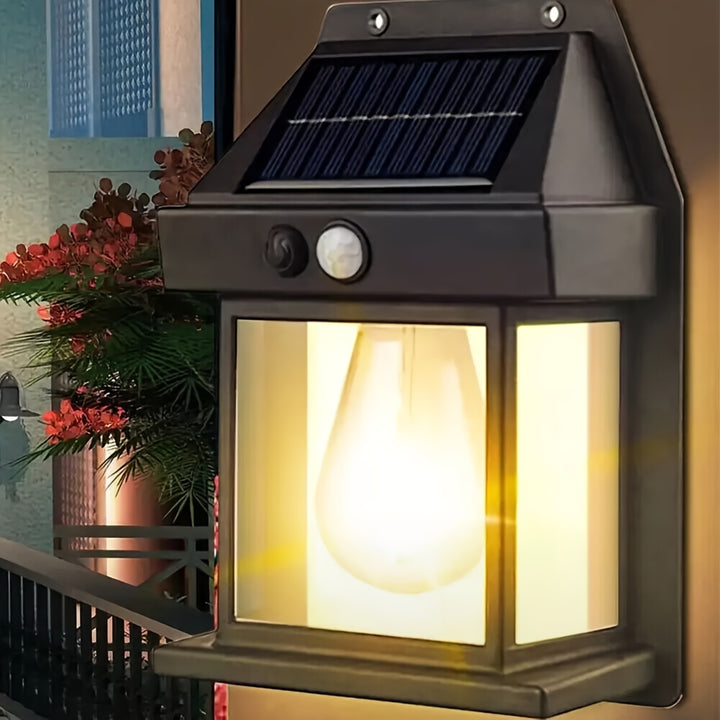 2PCS Porch Outdoor Motion Sensor Solar LED Lantern Wall Lights 3 Modes