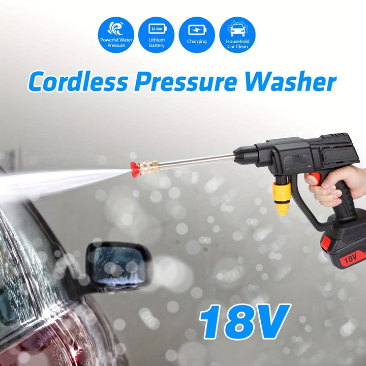 Cordless High Pressure Washer Spray Water Gun Car Wash Pressure Cleaning Machine with 2 Battery